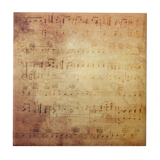Antiek muziek tegeltje (Voorkant)