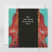 ANTIEK MUZIEK, WEDDING, Monogram rood Blauw Kaart (Achterkant)