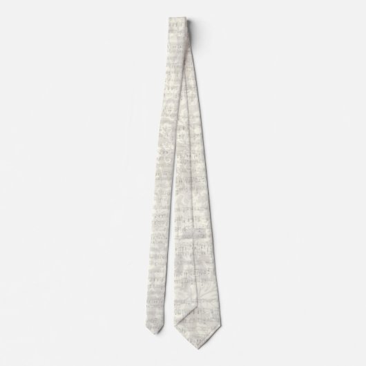 Antiek muziekblad grijs Stropdas (Achterkant)