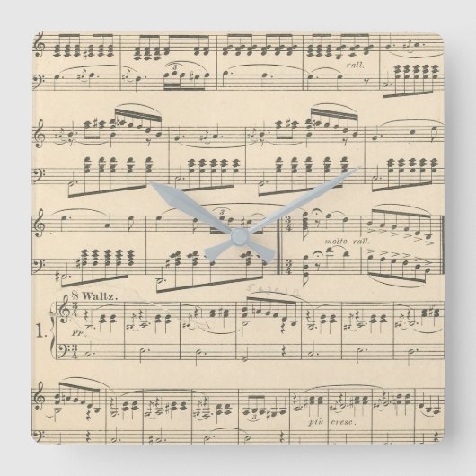  Antiek muziekblad Vierkante Klok (Voorkant)