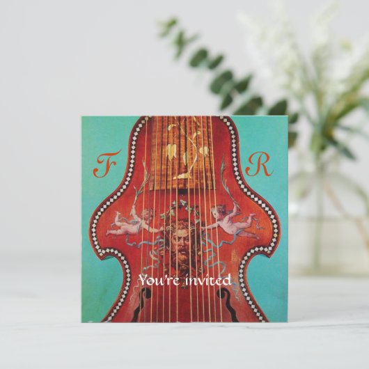 ANTIEK MUZIEKINSTRUMENT, LIRONE Concertmuziek Kaart (Staand voorkant)