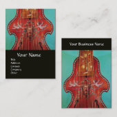 ANTIEK MUZIEKINSTRUMENTEN ,LIRA DA GAMBA VISITEKAARTJE (Voorkant / Achterkant)