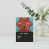 ANTIEK MUZIEKINSTRUMENTEN ,LIRA DA GAMBA VISITEKAARTJE (Staand voorkant)