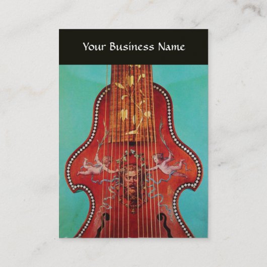 ANTIEK MUZIEKINSTRUMENTEN ,LIRA DA GAMBA VISITEKAARTJE (Achterkant)