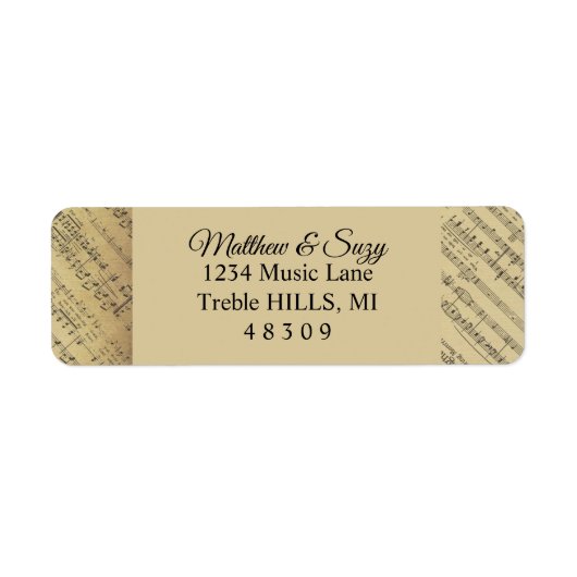  antiek muzieknoot Patroonmuzikant Etiket (Voorkant)