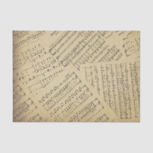 antiek muzieknoot Patroonmuzikant Tissuepapier (Voorkant)