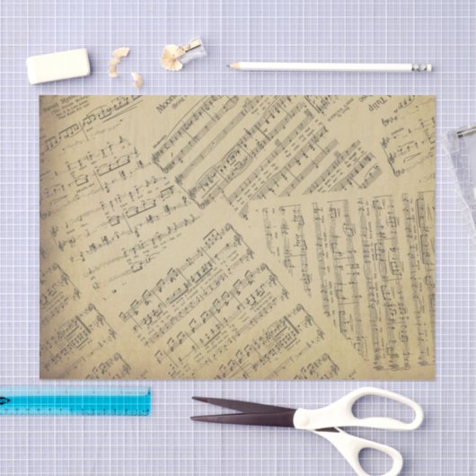  antiek muzieknoot Patroonmuzikant Tissuepapier (Craft)