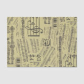  antiek muzieknoot Patroonmuzikant Tissuepapier (Voorkant)