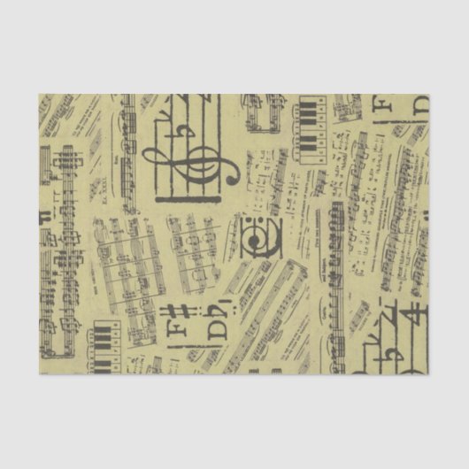 antiek muzieknoot Patroonmuzikant Tissuepapier (Voorkant)