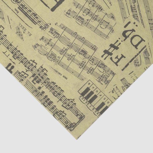  antiek muzieknoot Patroonmuzikant Tissuepapier (Detail)