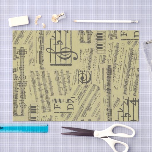 antiek muzieknoot Patroonmuzikant Tissuepapier (Craft)