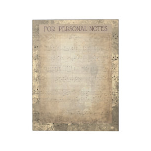  antiek muzieknoten notitieblok