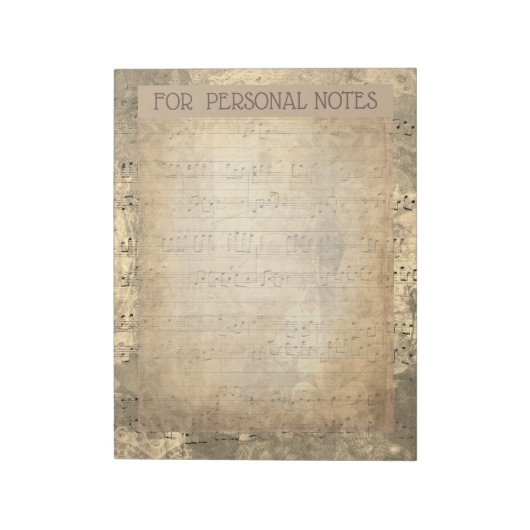 antiek muzieknoten notitieblok (Linkerzijde)