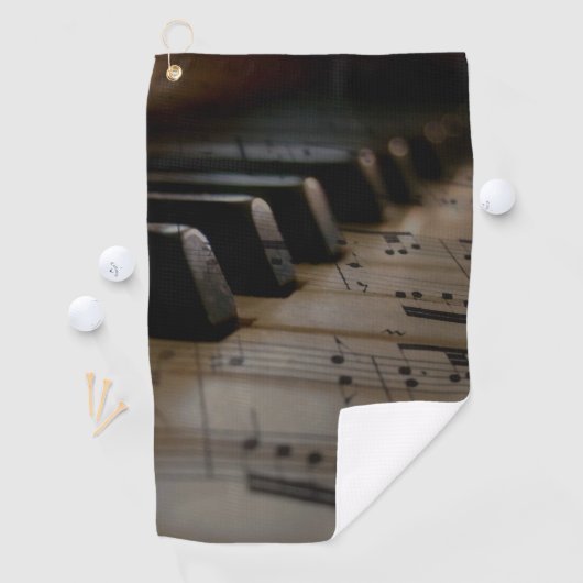 Antiek muziekopnames golfhanddoek (Insitu)