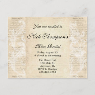 Antiek muziekoproep kaart
