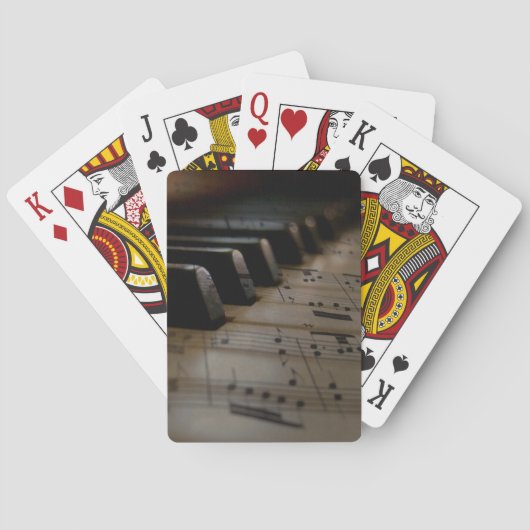 Antiek muziekopspeelkaarten van Piano Keys Pokerkaarten (Achterkant)