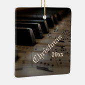 Antiek muziekpiano Keys kerstjaar Keramisch Ornament (Rechts)