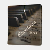 Antiek muziekpiano Keys kerstjaar Keramisch Ornament (Links)