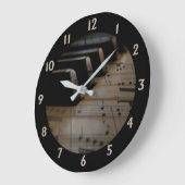 Antiek muziekpiano-toetsen grote klok (Hoek)