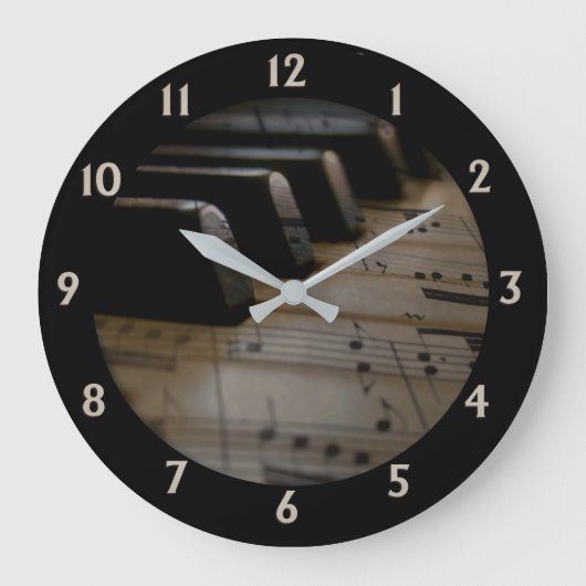 Antiek muziekpiano-toetsen grote klok (Voorkant)