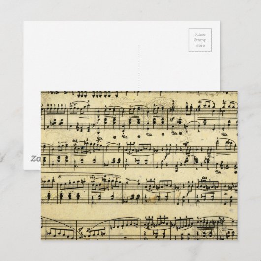 Antiek muziekscore briefkaart (Voorkant / Achterkant)