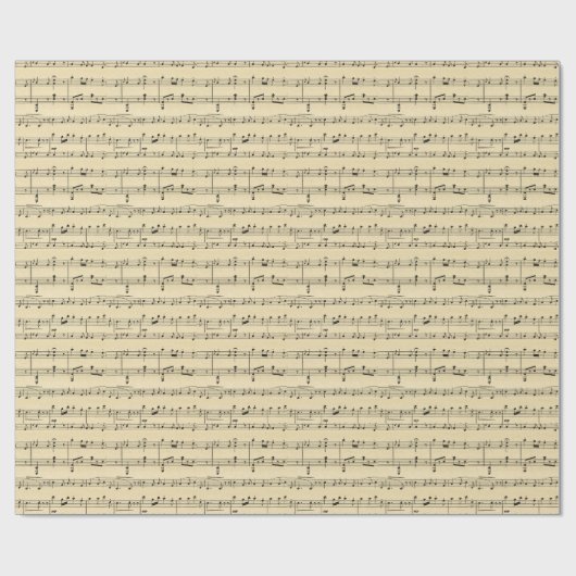 Antiek muziekthema cadeaupapier (Vlak)