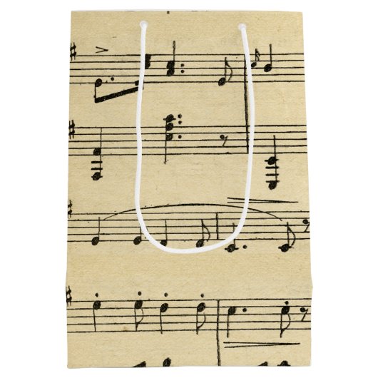 Antiek muziekthema medium cadeauzakje (Achterkant)