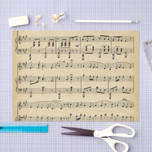 Antiek muziekthema tissuepapier (Craft)