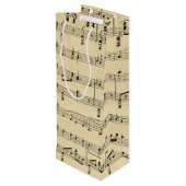 Antiek muziekthema wijn cadeautas (Achterkant Gekanteld)