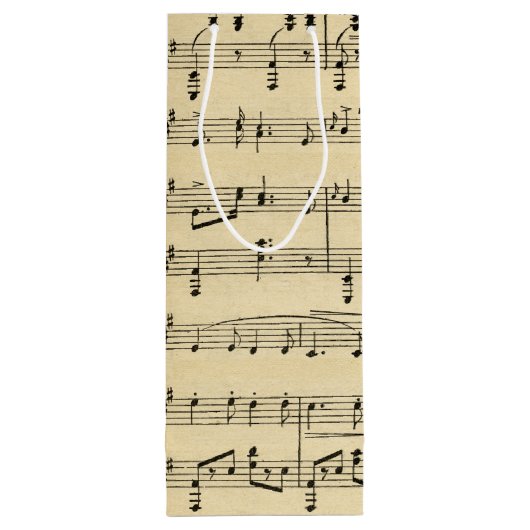 Antiek muziekthema wijn cadeautas (Achterkant)