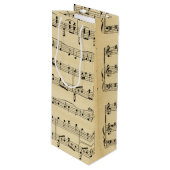 Antiek muziekthema wijn cadeautas (Voorkant Gekanteld)