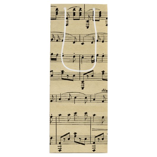 Antiek muziekthema wijn cadeautas (Voorkant)