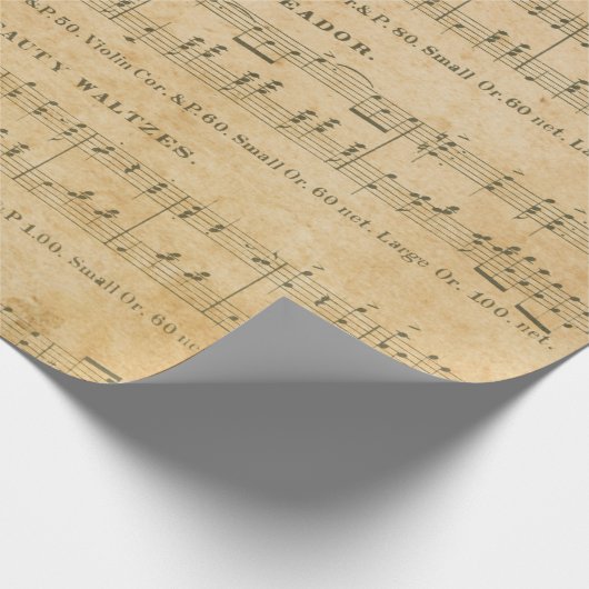 Antiek muziekvel Stijl 2-omslagpapier Cadeaupapier (Hoek)