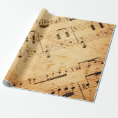 Antiek muziekvellen Stijl 1 Cadeaupapier (Uitgerold)