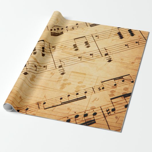 Antiek muziekvellen Stijl 1 Cadeaupapier (Uitgerold)