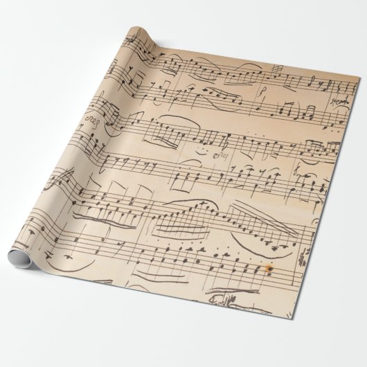 Antiek muziekvellen Stijl 1 Cadeaupapier (Uitgerold)