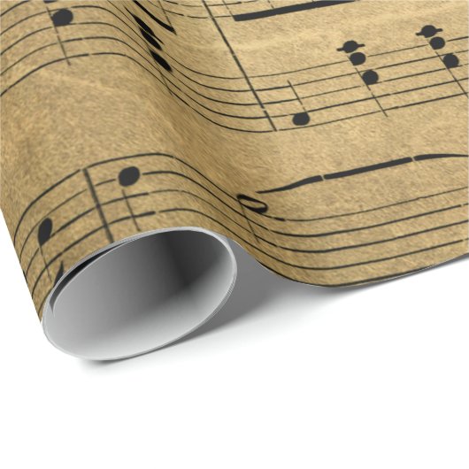 Antiek muziekvellen Stijl 4 Verpakkingspapier Cadeaupapier (Rol Hoek)