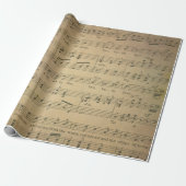 Antiek muziekvellen Stijl 6 Verpakking Papierrol Cadeaupapier (Uitgerold)