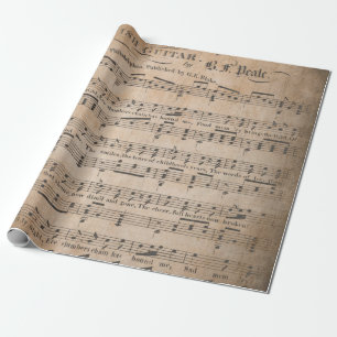 Antiek muziekvellen Stijl van 5 omslagpapier Cadeaupapier
