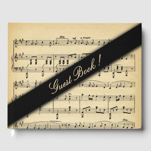 Antiek muziekweddenschap gastenboek (Voorkant)