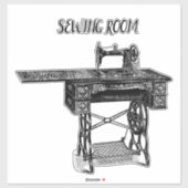 Antiek naaigarakter voor naaimachines sticker (Vel)