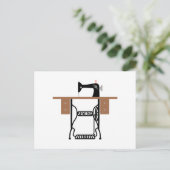 Antiek naaimachine briefkaart (Staand voorkant)