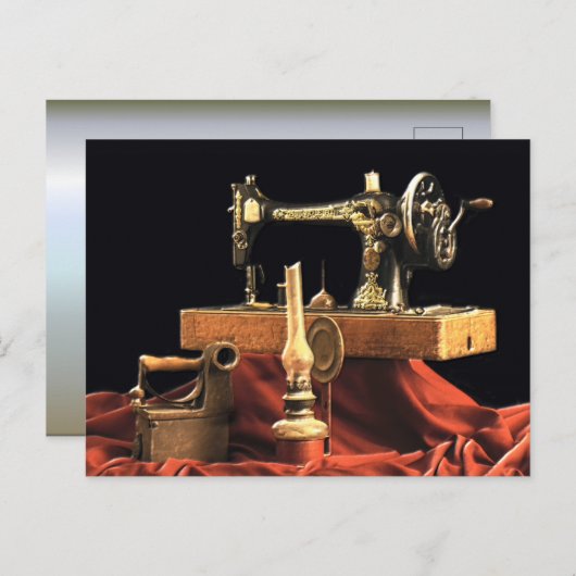 Antiek naaimachine Briefkaart (Voorkant / Achterkant)