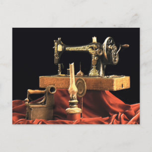 Antiek naaimachine Briefkaart