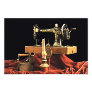 Antiek naaimachine Foto Afdruk