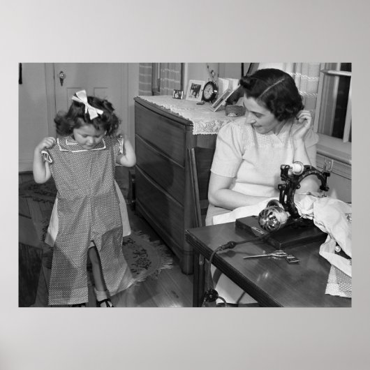 Antiek naaimachine: jaren veertig poster (Voorkant)