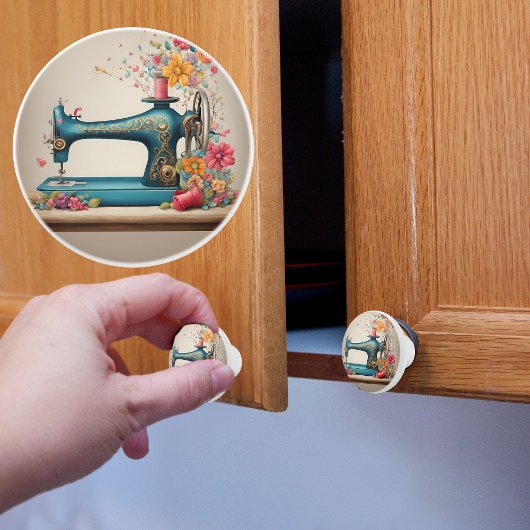 Antiek naaimachine keramische knop