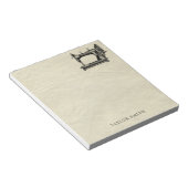 Antiek naaimachine met naam notitieblok (Schuin)