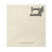 Antiek naaimachine met naam notitieblok (Voorkant)