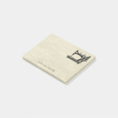 Antiek naaimachine met naam post-it® notes (Schuin)